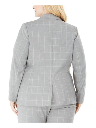 Calvin Klein Women's Plus One Button Blazer Suit Gray Size 14W