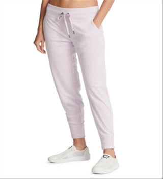 DKNY Women's Sport Velour Logo Print Joggers Pink Size Small