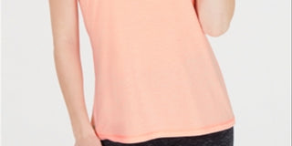 Ideology Women's Heathered Keyhole Back Tank Top Pink Size S