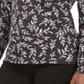 Karen Scott Women's Wheat Fields Printed Mock Neck Top Black Size Petite Medium