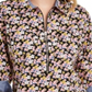 Tommy Hilfiger Women's Printed Zip Neck Popover Top Black Size XL