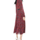Michael Kors Women's Printed Belted MIDI Dress Red Size Small