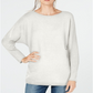 INC International Concepts Women's Dolman Sleeves Jewel Neck Pullover Sweater White Size Small