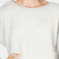 INC International Concepts Women's Dolman Sleeves Jewel Neck Pullover Sweater White Size Small