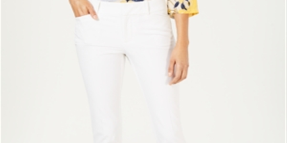 Charter Club Women's Solid Newport Slim Leg Pants White Size 4 Petite