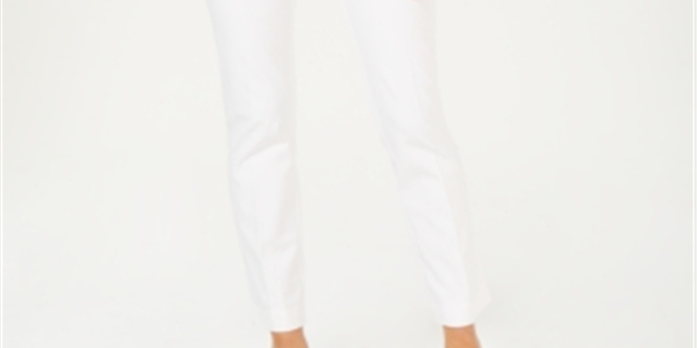 Charter Club Women's Solid Newport Slim Leg Pants White Size 4 Petite