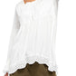 Free People Women's Sea of Love Top White Size Large