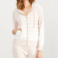 Calvin Klein Women's Striped Hooded Active Jacket White Size Small