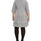 Robbie Bee Women's Plus Cowl Short Sweaterdress Gray Size 1X