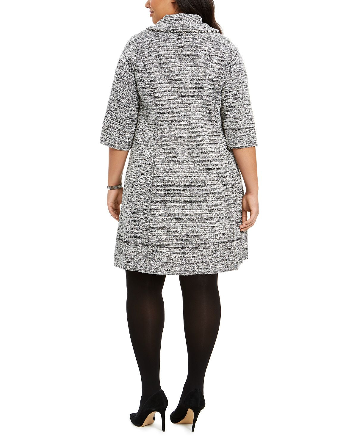 Robbie Bee Women's Plus Cowl Short Sweaterdress Gray Size 1X