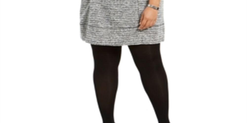 Robbie Bee Women's Plus Cowl Short Sweaterdress Gray Size 1X
