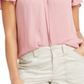 Style & Co Women's Smocked Flutter Sleeve Top Pink Size Large