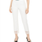Alfani Women's Lace Hem Ankle Pants White Size 4 Petite