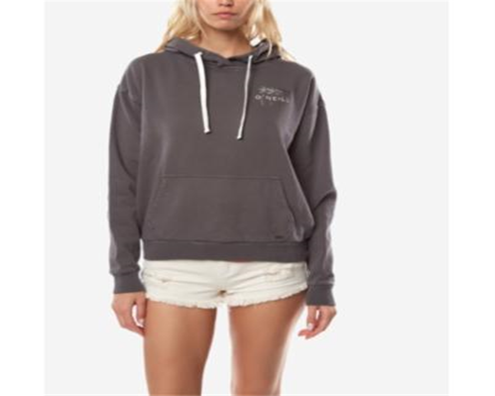 O'Neill Junior's Pismo Tropics Graphic Print Fleece Hoodie Gray Size Small