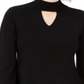 Style & Co Women's Mock Neck Keyhole Sweater Black Size Large