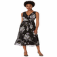 Ralph Lauren Women's Floral Sleeveless V Neck MIDI Sheath Evening Dress Black Size 14 Petite