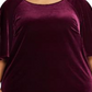 Ralph Lauren Women's Plus Velvet Flutter Sleeve T-Shirt Wine Size 2X