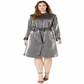 Ralph Lauren Women's Plus Satin Shirtdress Gray Size 18W