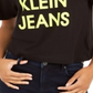 Calvin Klein Women's Jeans Cropped Logo T-Shirt Black Size XL