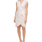 Vince Camuto Women's Lace Bodycon with Cap Sleeves and Scallop V Neck White Size 6