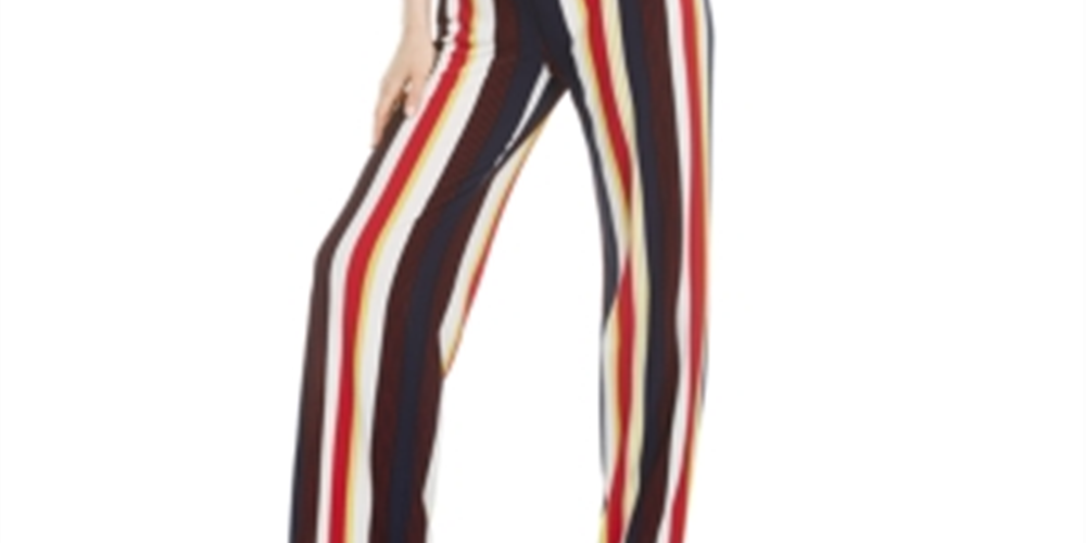 Bar III Women's Striped Asymmetrical Side Tie Jumpsuit Black Multi Size Large