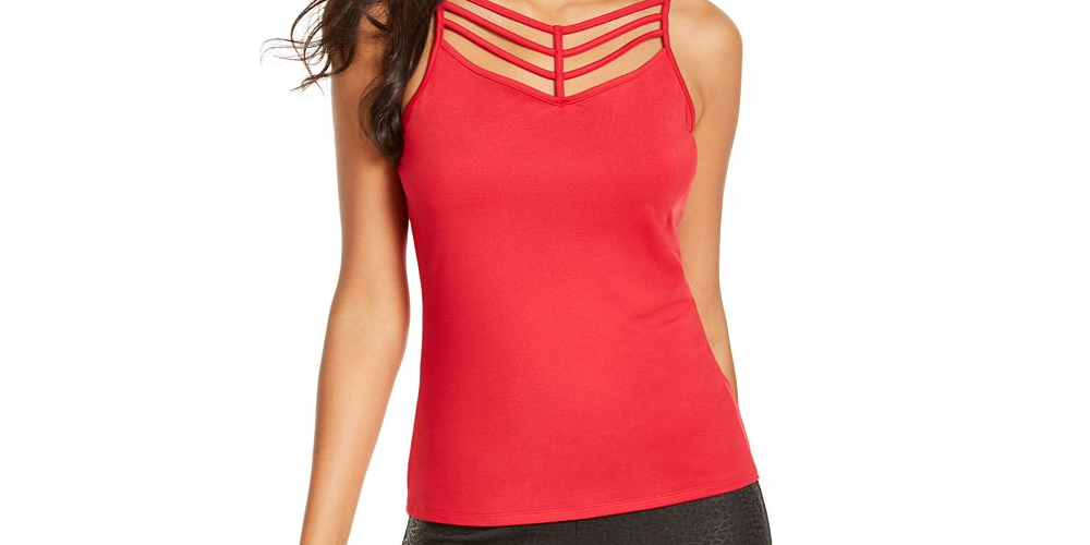 Thalia Sodi Women's Ladder Trim Tank Top Red Size Small