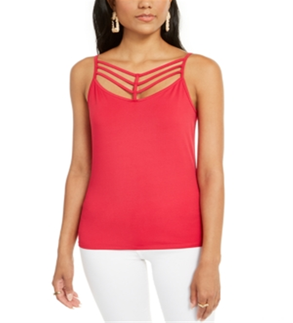 Thalia Sodi Women's Ladder Trim Tank Top Red Size Small