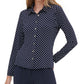 Tommy Hilfiger Women's Polka Dot Button up Shirt Blue Size Small