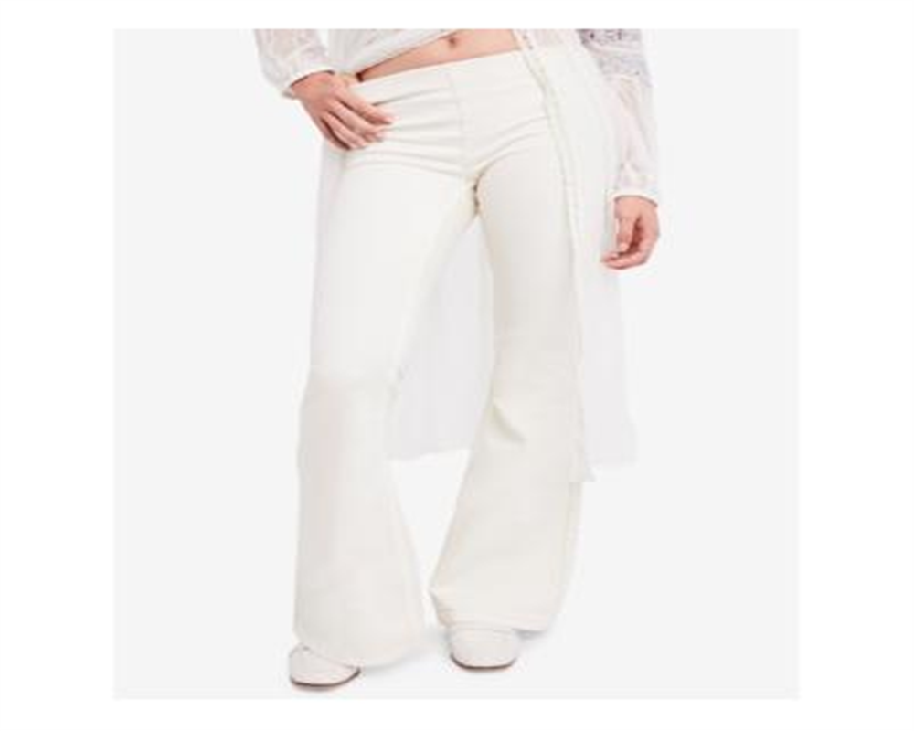 Free People Women's Penny Pull Over Flare Jeans White Size 25