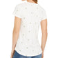 Style & Co Women's Printed Scoop Neck T-Shirt White Size Large