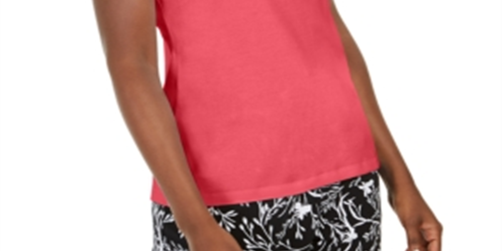 Karen Scott Women's Embellished Keyhole Tank Orange Size Medium