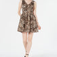 Vince Camuto Women's Sheath Animal Print Skater Dress Brown Size 14