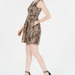 Vince Camuto Women's Sheath Animal Print Skater Dress Brown Size 14