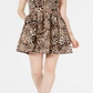 Vince Camuto Women's Sheath Animal Print Skater Dress Brown Size 14