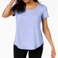 JM Collection Women's Scoop Neck Top Purple Size Medium