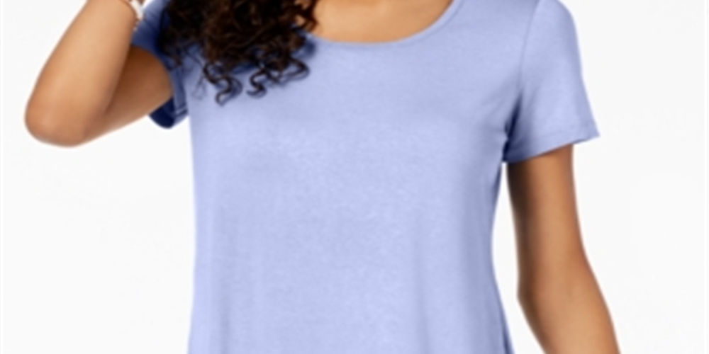 JM Collection Women's Scoop Neck Top Purple Size Medium