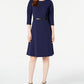 Calvin Klein Women's Belted a Line Dress Blue Size 10P