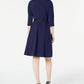 Calvin Klein Women's Belted a Line Dress Blue Size 10P