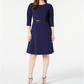 Calvin Klein Women's Belted a Line Dress Blue Size 10P