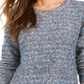 Style & Co wOMEN'S Petite Striped Metallic-Threaded Sweater Blue Size Petite S