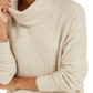 Style & Co Women's Mixed Stitch Ribbed Turtleneck Tunic Sweater Brown Size X-Small