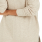 Style & Co Women's Mixed Stitch Ribbed Turtleneck Tunic Sweater Brown Size X-Small