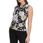 Tommy Hilfiger Women's Floral Print Twist Neck Top -Navy Size S