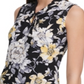 Tommy Hilfiger Women's Floral Print Twist Neck Top -Navy Size S