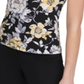 Tommy Hilfiger Women's Floral Print Twist Neck Top -Navy Size S