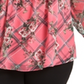 Charter Club Women's Printed Pintuck Front Top Pink Size 0X