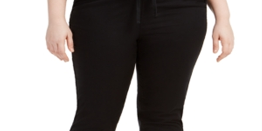 Style & Co Women's Twill Tape Utility Pants Black Size 14W