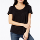 Maison Jules Women's Scoop Neck T-Shirt Black Size XX-Large