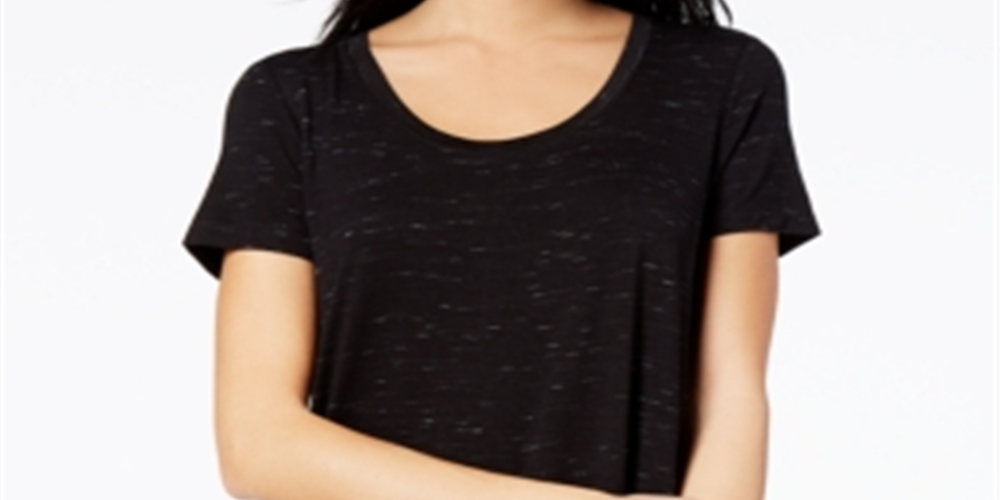 Maison Jules Women's Scoop Neck T-Shirt Black Size XX-Large
