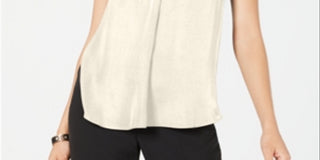 Alfani Women's Satin V-Neck Tank Top Yellow Size X-Large